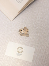 Peach & Green Crystal Book Stack Brooch
