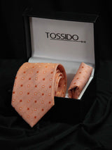 Peach Necktie & Pocket Square Giftset - TOSSIDO