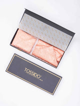 Peach Paisley Woven Ascot & Pocket Square - TOSSIDO