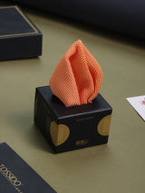 Peach Solid Knitted Pocket Square - TOSSIDO