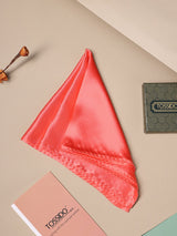 Peach Solid Silk Pocket Square - TOSSIDO