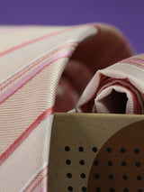Peach Stripe Necktie & Pocket Square Giftset - TOSSIDO