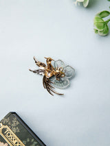 Peacock Bloom Pearl Brooch