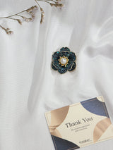 Pearl in Blue Flower Brooch - TOSSIDO