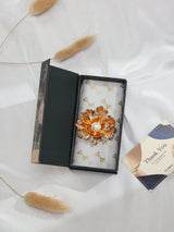 Pearl in Orange Flower Brooch - TOSSIDO