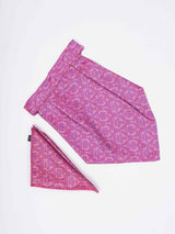 Pink Abstract Woven Cravat & Pocket Square Set - TOSSIDO