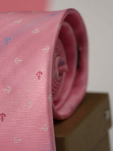 Pink Anchor Woven Necktie - TOSSIDO