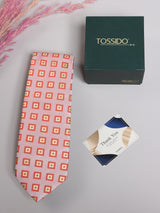 Pink & Red Square Geometric Necktie