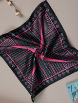 Pink & Black Geometric Pocket Square - TOSSIDO