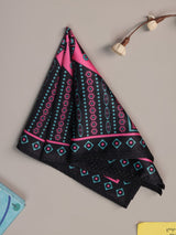 Pink & Black Geometric Pocket Square - TOSSIDO