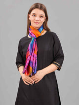 Pink & Blue Abstract Printed Stole - TOSSIDO