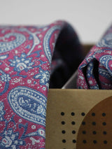 Pink & Blue Paisley Necktie & Pocket Square Giftset - TOSSIDO