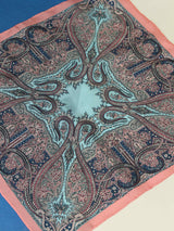 Pink & Blue Paisley Silk Pocket Square - TOSSIDO