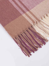 Pink Check Woolen Muffler - TOSSIDO