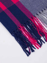 Pink Check Woolen Muffler - TOSSIDO