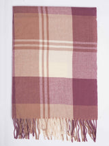 Pink Check Woolen Muffler - TOSSIDO