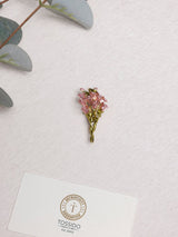 Pink Enamel Lily Bouquet Brooch - TOSSIDO