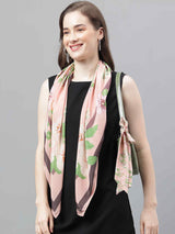 Pink Floral Scarf & Scarf Bag Set - TOSSIDO