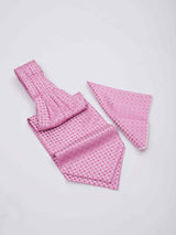 Pink Floral Woven Ascot & Pocket Square - TOSSIDO