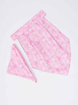 Pink Floral Woven Cravat & Pocket Square Set - TOSSIDO
