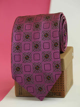 Pink Floral Woven Silk Necktie - TOSSIDO