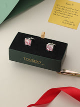 Pink Geometric Cufflinks - TOSSIDO