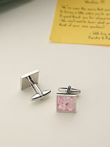 Pink Geometric Cufflinks - TOSSIDO