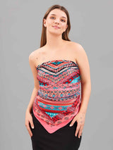 Pink Geometric Large Scarf - TOSSIDO