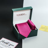 Pink Geometric Necktie & Pocket Square Giftset - TOSSIDO