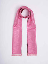 Pink Geometric Reversible Stole & Pocket Square Set - TOSSIDO