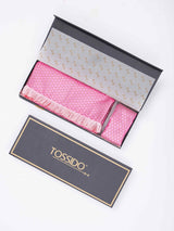 Pink Geometric Reversible Stole & Pocket Square Set - TOSSIDO