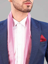 Pink Geometric Reversible Stole & Pocket Square Set - TOSSIDO