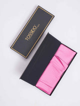 Pink Geometric Woven Cravat & Pocket Square Set - TOSSIDO