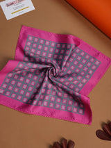 Pink & Grey Geometric Pocket Square - TOSSIDO
