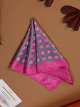 Pink & Grey Geometric Pocket Square - TOSSIDO