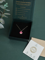 Pink Iced Donut Pendant Necklace