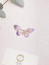 Pink & Lilac Crystal Butterfly Brooch - TOSSIDO