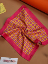 Pink & Mustard Geometric Pocket Square - TOSSIDO
