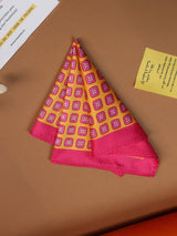 Pink & Mustard Geometric Pocket Square - TOSSIDO