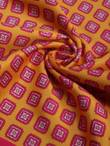 Pink & Mustard Geometric Pocket Square - TOSSIDO