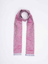 Pink Paisley Reversible Stole & Pocket Square Set - TOSSIDO