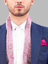 Pink Paisley Reversible Stole & Pocket Square Set - TOSSIDO