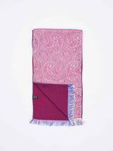 Pink Paisley Reversible Stole & Pocket Square Set - TOSSIDO