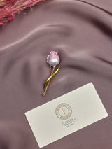 Pink & Silver Tulip Brooch