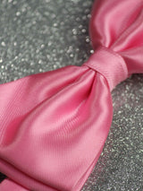 Pink Solid Bowtie & Pocket Square Set - TOSSIDO
