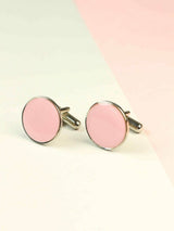 Pink Solid Cufflink - TOSSIDO