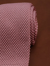 Pink Solid Knitted Necktie - TOSSIDO