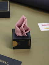 Pink Solid Knitted Pocket Square - TOSSIDO