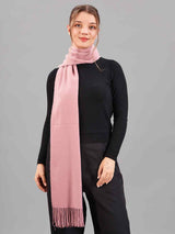 Pink Solid Woolen Muffler - TOSSIDO