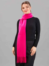 Pink Solid Woolen Muffler - TOSSIDO